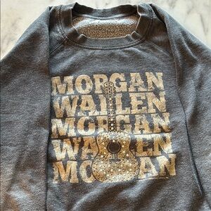 Gray Sweatshirt with Vintage Morgan Wallen Print